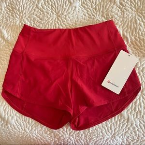 Lululemon Speed up High Rise 2.5 shorts size 4, red